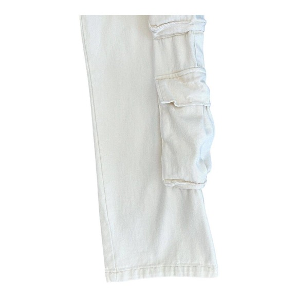 Wide Leg Cargo Jeans in Cream - Picture 5 of 10